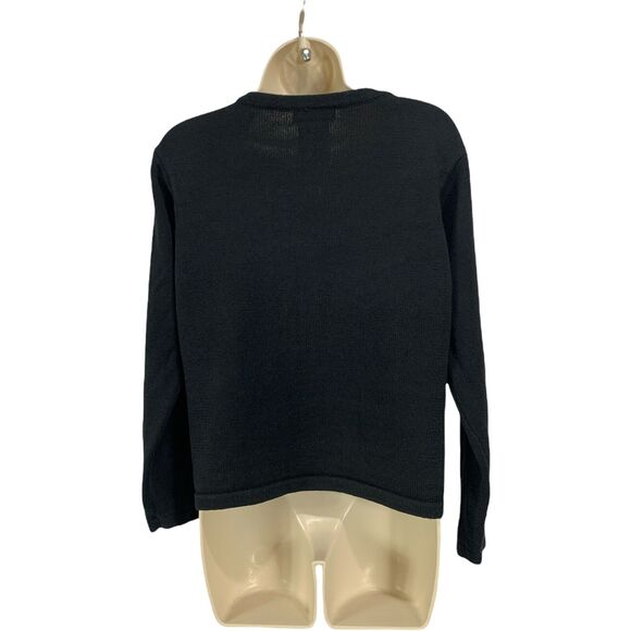 Ugly Sweater Holiday Cardigan Small Womens Black Embroidered -Vintage BP Design - Picture 2 of 8